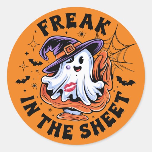 Grappige geest "Freak In Sheet" Sticker (Voorkant)