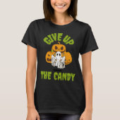 Grappige Geest Geeft de Snoep Op Halloween T-shirt (Voorkant)