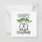 grappige geest Halloween-poep makkelijk gevoel toe Notitiekaartje (Voorkant)