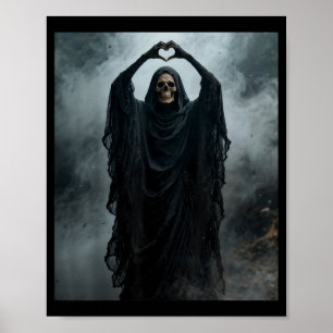 Grappige geest hart handen eng gezicht horror post poster