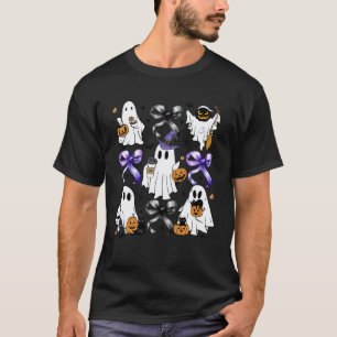 Grappige Geest Heks Coquette Strikken Pompoen Kat T-shirt