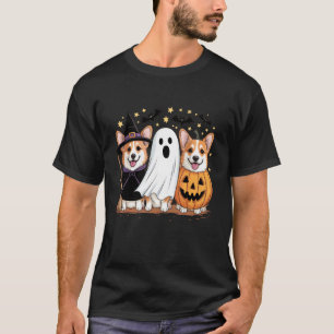 Grappige Geest Heks Pompoen Corgi Hond Liefhebbers T-shirt