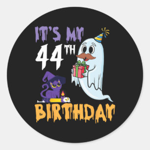 Grappige geest Het is mijn 44e verjaardag Hallowee Ronde Sticker
