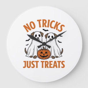 Grappige Geest Hond Halloween Geen Streken Alleen Grote Klok