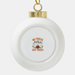 Grappige Geest Hond Halloween Geen Streken Alleen Keramische Bal Ornament