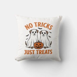 Grappige Geest Hond Halloween Geen Streken Alleen Kussen