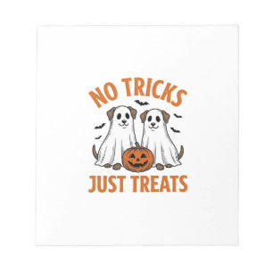 Grappige Geest Hond Halloween Geen Streken Alleen Notitieblok
