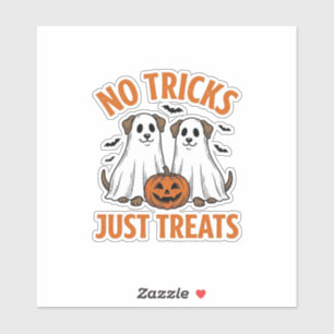 Grappige Geest Hond Halloween Geen Streken Alleen Sticker