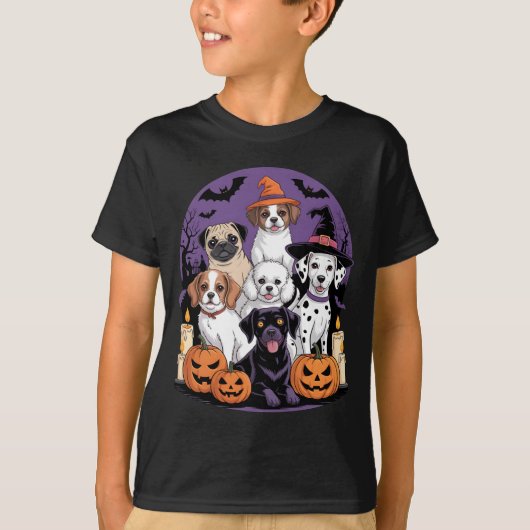 Grappige Geest Hond Halloween Shirt Halloween Hond (Voorkant)