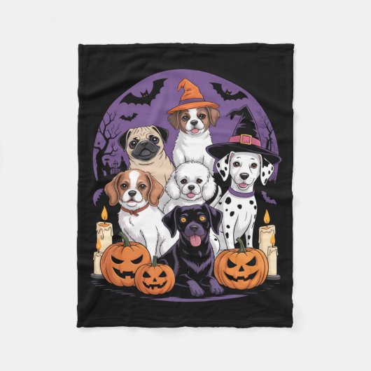 Grappige Geest Hond Halloween Shirt Halloween Hond Fleece Deken (Voorkant)