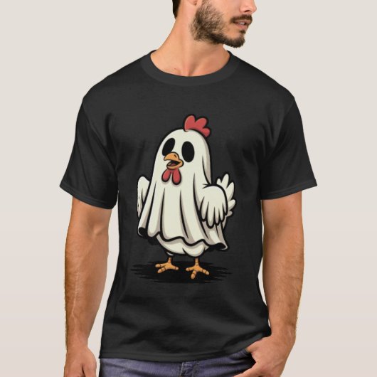Grappige Geest Kip Halloween T-shirt (Voorkant)
