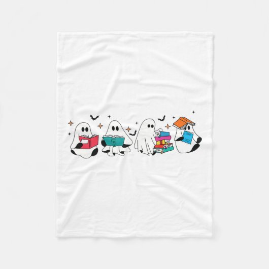Grappige geest lezen boeken leraar Halloween Spook Fleece Deken (Voorkant)