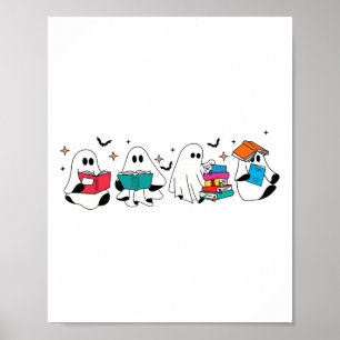 Grappige geest lezen boeken leraar Halloween Spook Poster