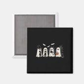 Grappige geest met een zwarte kat Halloween spooka Magneet (Voorkant / Achterkant)