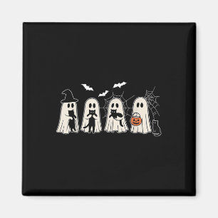 Grappige geest met een zwarte kat Halloween spooka Magneet