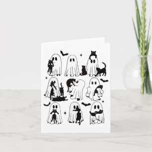 Grappige geest met een zwarte kat Lazy Halloween S Kaart