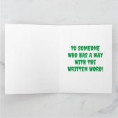 Grappige Geest Schrijver Extraordinaire Schattige  Kaart (Binnen)