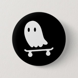 Grappige Geest Skateboard Skater Lui Halloween Kos Ronde Button 5,7 Cm
