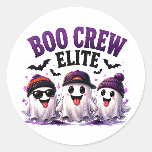🎃 Grappige Geest Squad Halloween Spreuk 👻 Ronde Sticker (Voorkant)