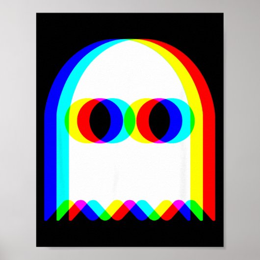 Grappige Geest Trippy Vaporwave Halloween Techno R Poster (Voorkant)