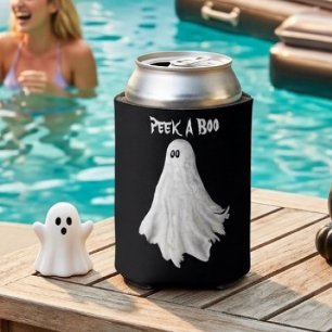 Grappige Geest Van Halloween Verleden Tekening Blikjeskoeler