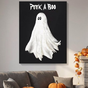 Grappige Geest Van Halloween Verleden Tekening Canvas Afdruk