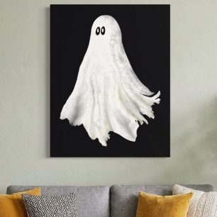 Grappige Geest Van Halloween Verleden Tekening Canvas Afdruk