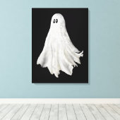 Grappige geest van Halloween verleden tekening Canvas Afdruk (Insitu (Houten vloer))