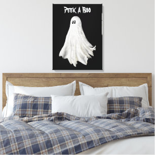 Grappige geest van Halloween verleden tekening Canvas Afdruk