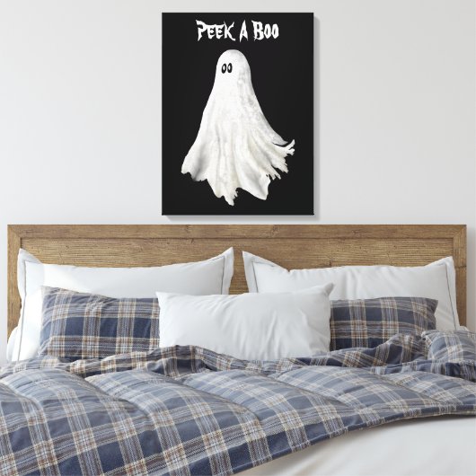 Grappige geest van Halloween verleden tekening Canvas Afdruk (Insitu (Slaapkamer))