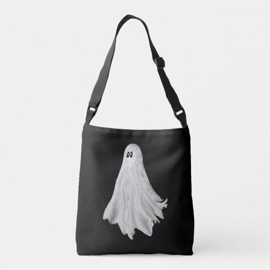 Grappige geest van Halloween verleden tekening Crossbody Tas (Achterkant)