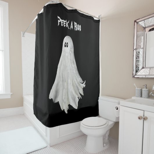 Grappige geest van Halloween verleden tekening Douchegordijn (In situ)