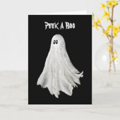 Grappige geest van Halloween verleden tekening Kaart (Gele Bloem)