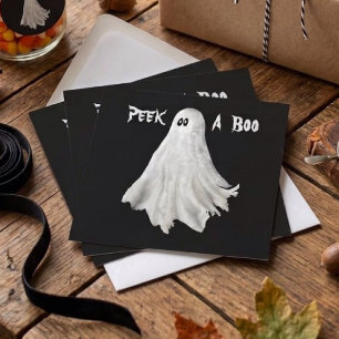 Grappige Geest Van Halloween Verleden Tekening Kaart