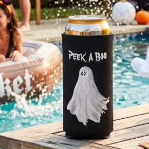 Grappige Geest Van Halloween Verleden Tekening Seltzer Blikjeskoeler