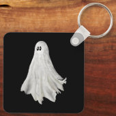 Grappige geest van Halloween verleden tekening Sleutelhanger (Achterkant)