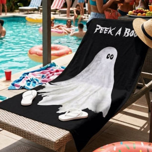 Grappige Geest Van Halloween Verleden Tekening Str Strandlaken