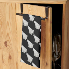 Grappige geest van Halloween verleden tekening Theedoek