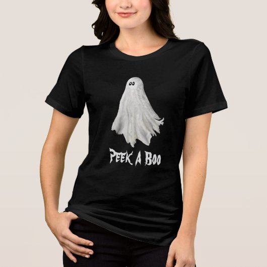 Grappige geest van Halloween verleden tekening Tri-Blend Shirt (Voorkant)