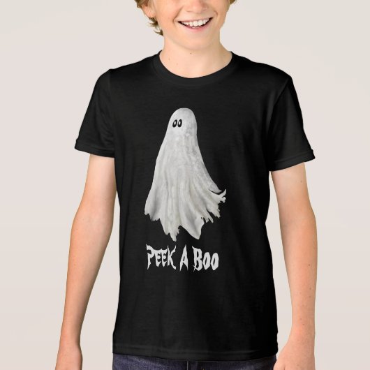 Grappige geest van Halloween verleden tekening Tri-Blend Shirt (Voorkant)