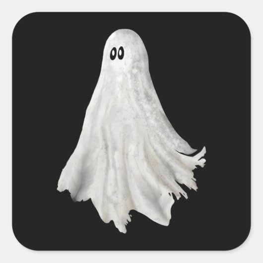 Grappige geest van Halloween verleden tekening Vierkante Sticker (Voorkant)