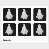 Grappige geest van Halloween verleden tekening Vierkante Sticker (Vel)
