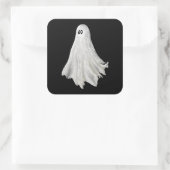 Grappige geest van Halloween verleden tekening Vierkante Sticker (Tas)