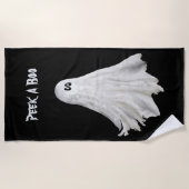 Grappige geest van Halloween voorbij tekenen stran Strandlaken (Voorkant)