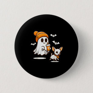 Grappige Geest Wandelende Chihuahua Hond Halloween Ronde Button 5,7 Cm