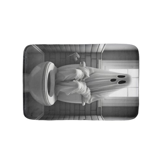 Grappige geest zitten in toilet badmat (Voorkant)