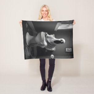 Grappige geest zitten in toilet fleece deken