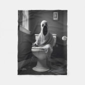 Grappige geest zitten in toilet fleece deken (Voorkant)