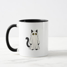 Grappige Geest Zwarte Kat Halloween Mok