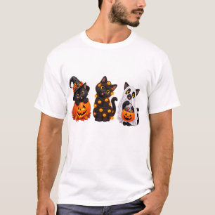 Grappige Geest Zwarte Kat Halloween – Schattige Sp T-shirt
